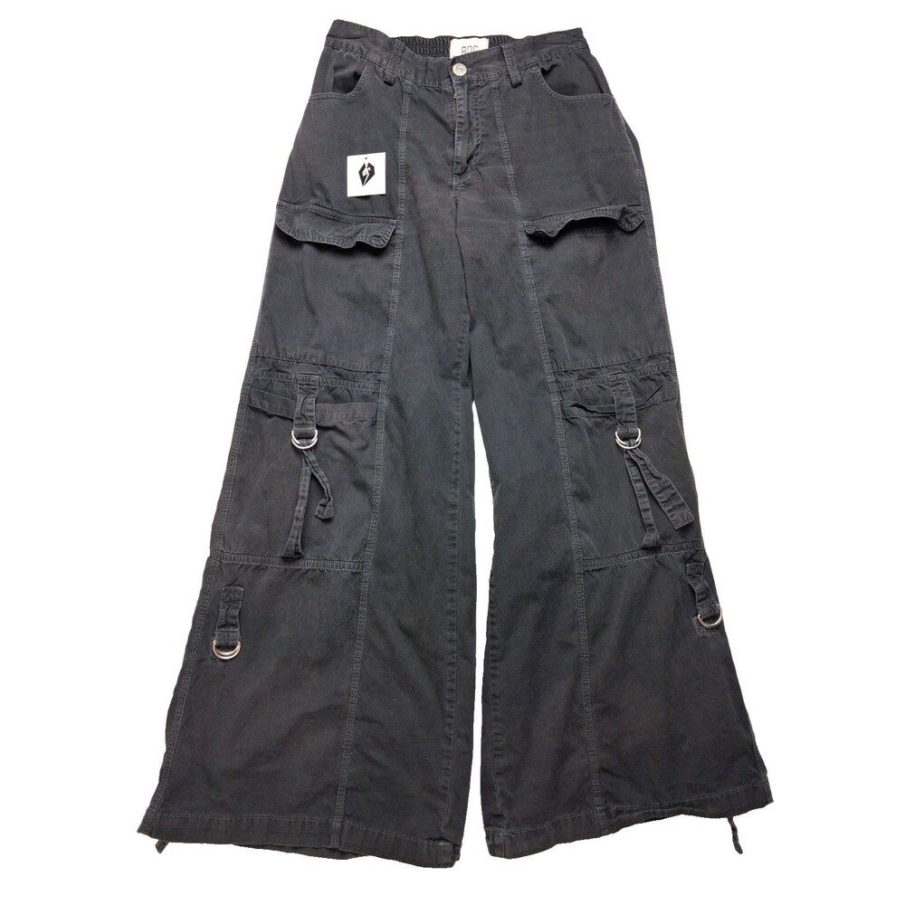 BDG Out fifers Women's Elastic Waist Cargo Extra Wide Roll-Up Bottom Pants M-M